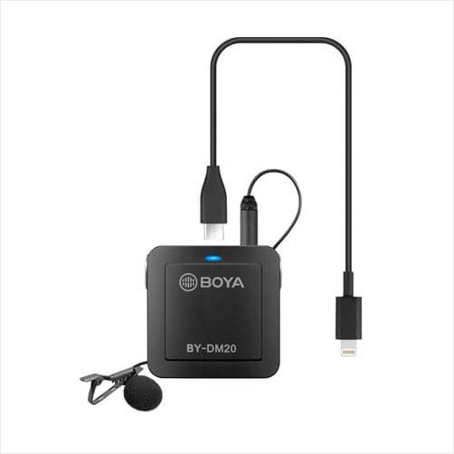 BOYA Mikrofon Knaphuls BY-DM20 2-Kanals USB-C/Lightning 2m.