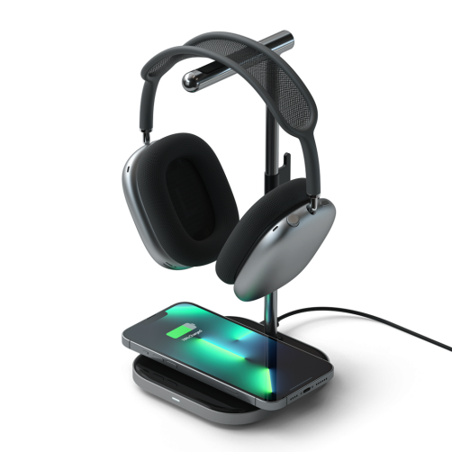 Satechi Aluminum Headphone Stand med indbygget trdls opladning