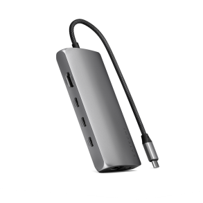 Satechi USB-C Multiport Adapter 8K med Ethernet V3 - Space Gray)