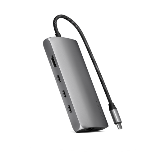 Satechi USB-C Multiport Adapter 8K med Ethernet V3 - Space Gray)
