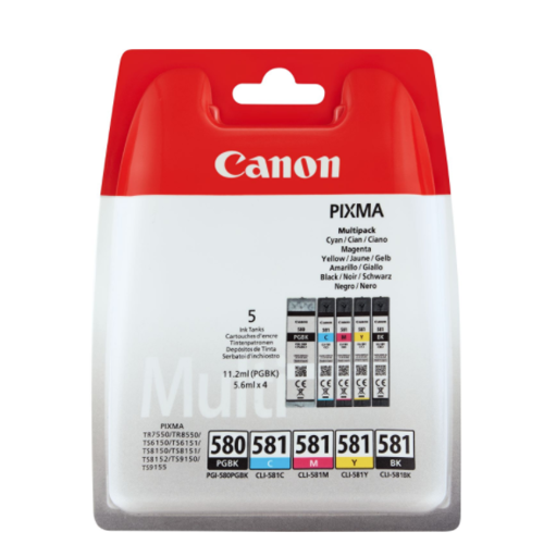 Canon PGI-580 PGBK/CLI-581 CMYBK Multipack Sort, - Canon blæk - Befro ApS
