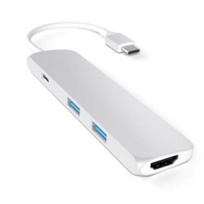 Satechi Slim USB-C Multiport Adapter m. 4K HDMI Silver